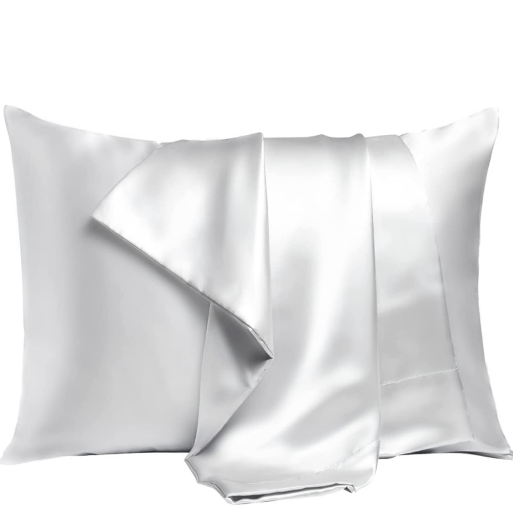 Satin Pillowcases 2 Pack 20x30 Inches Moisture Wicking NEW Silver